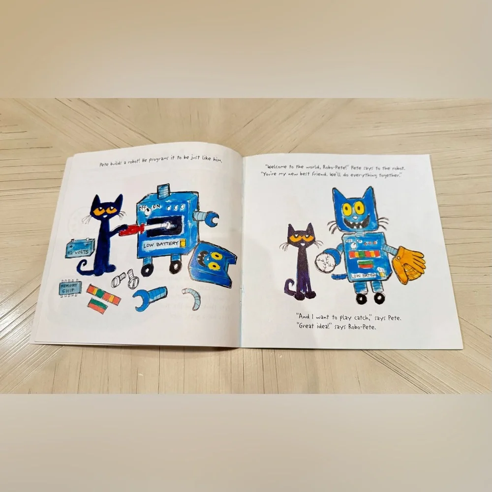 Pete the Cat Paperback Book Bundle – Firefighter Pete & Robo-Pete